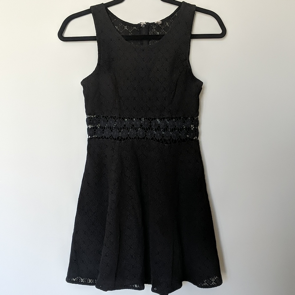 Free People black crochet lace dress